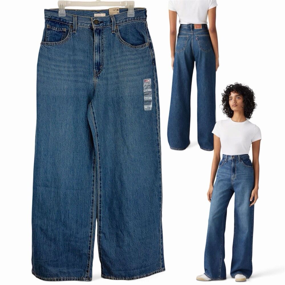 Levi's Cinch Baggy Women's Jean 29 X 31 Medium Wash Grunge Retro 90s Style NWT